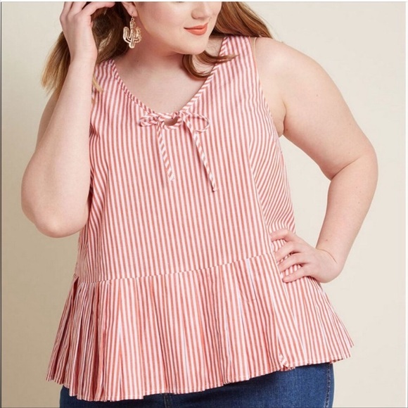 Modcloth Optimistic Essence Peplum Top(105) - Picture 1 of 6